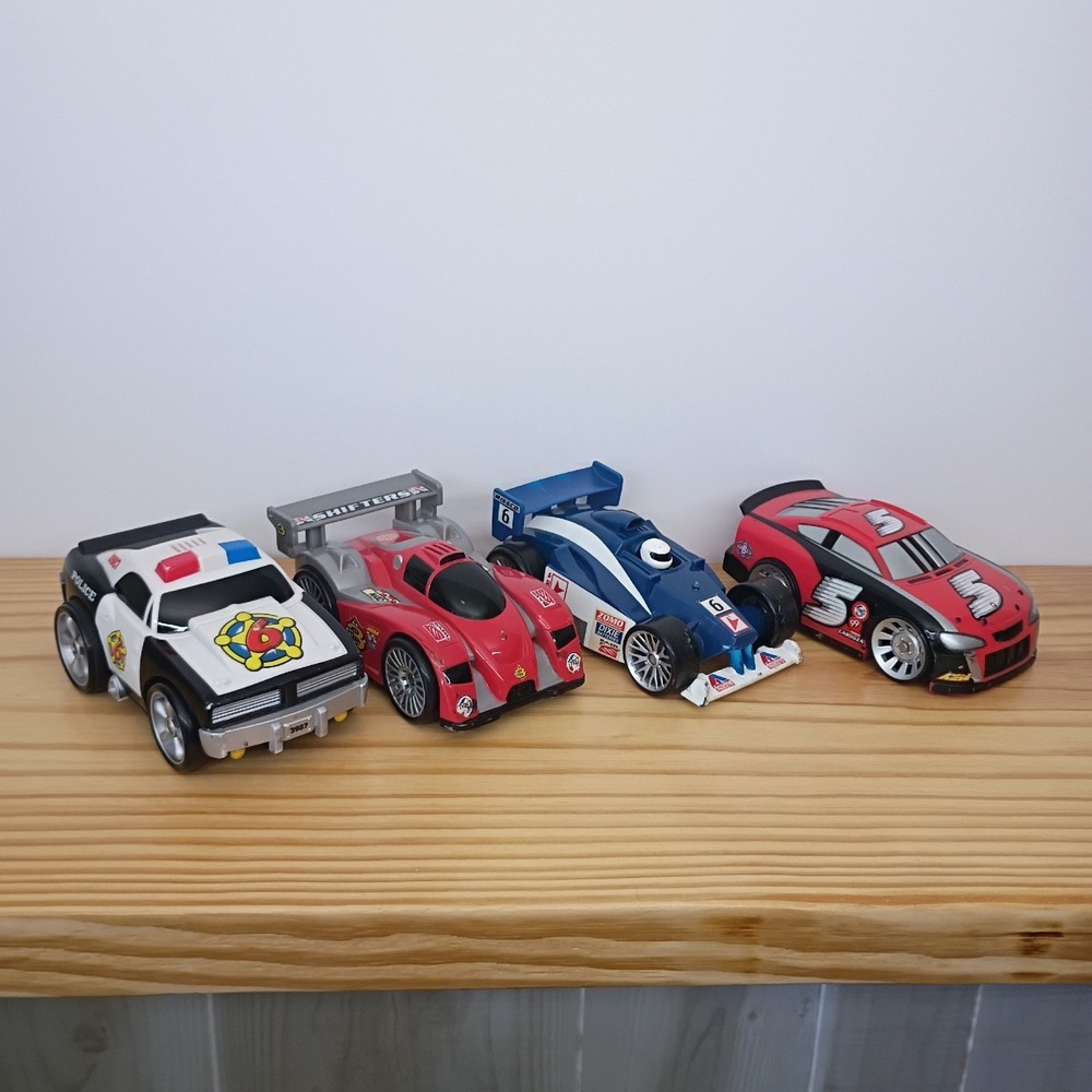 2005 Mattel Fisher Price Shake N Go Cars Police Car Race Car Lot of 4 Cars